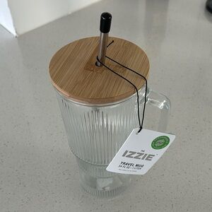 Glass Travel Mug with Bamboo Lid